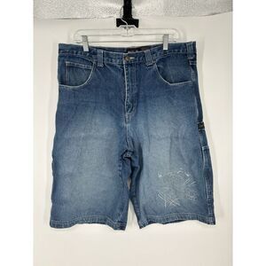 Vintage Y2K 00s Boff Embroidered‎ Jorts JNCO Style Baggy Carpenter 14" Inseam